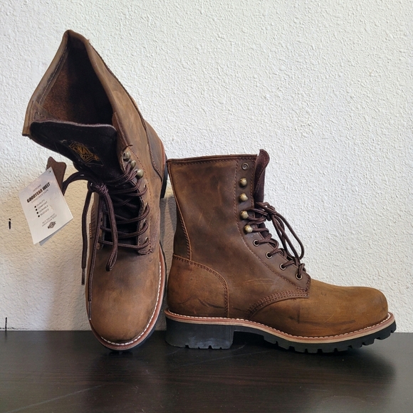 Bonanza Brown Leather Boots - Picture 1 of 4